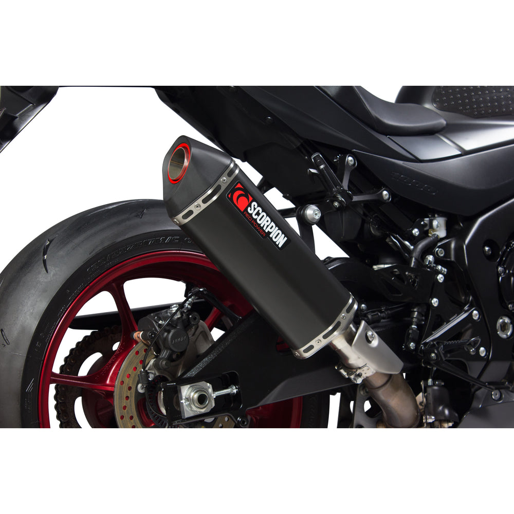 Scorpion Serket Parallel Black Ceramic Oval Exhaust For Suzuki GSX-R 1000 2017-2018