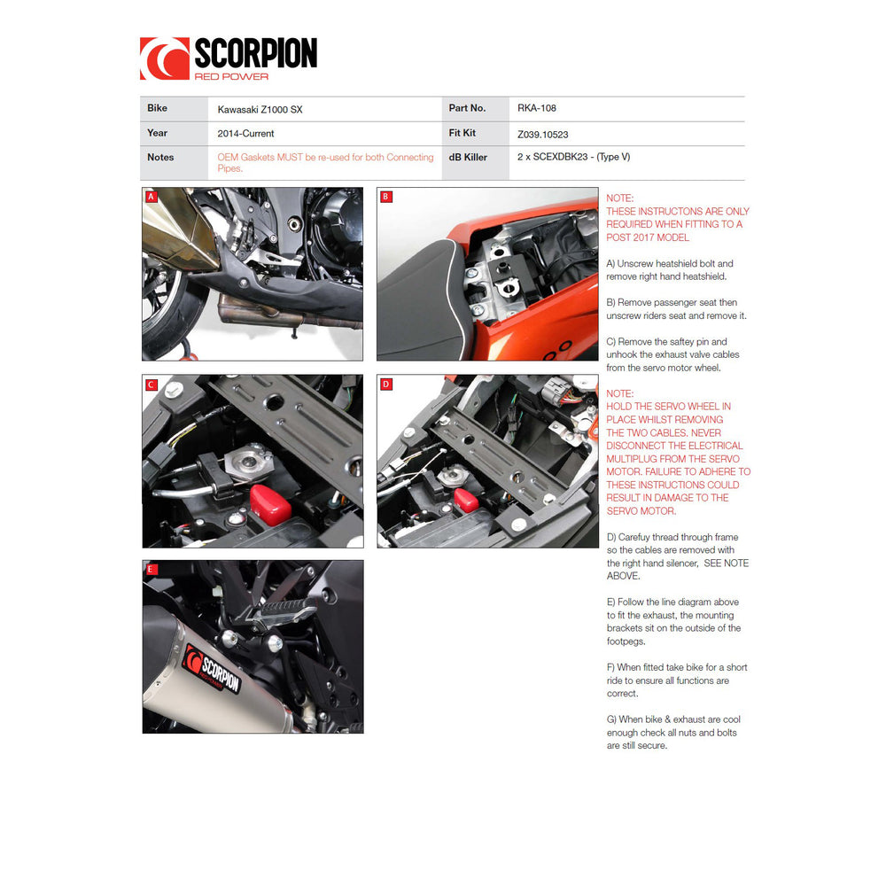 Scorpion Serket Taper Stainless Oval Exhaust For Kawasaki Z 1000 SX 2014-2016