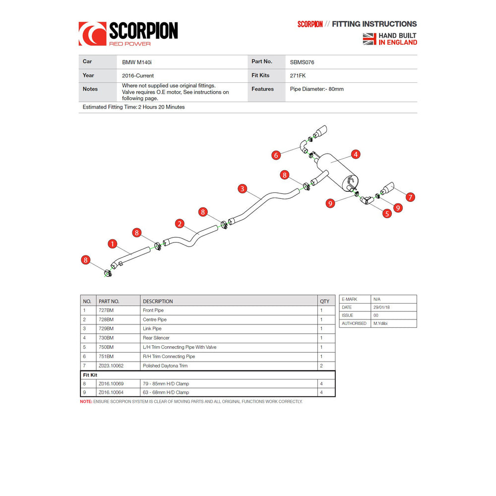 Scorpion Exhaust Cat-Back (Valved) Daytona - BMW 2 Series M240i (Non-GPF Model) 2016 - 2018
