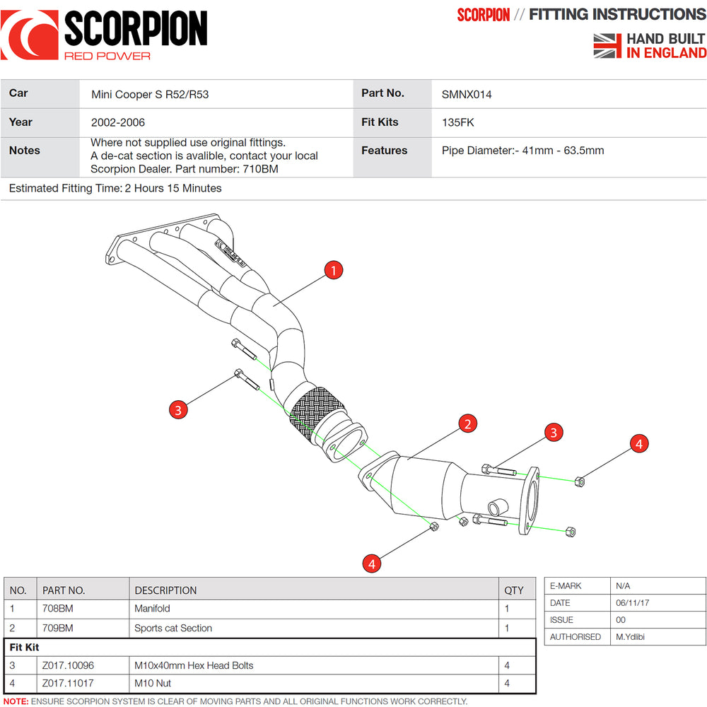 Scorpion Exhaust Manifold with High Flow Sports Catalyst - Mini Cooper S R53 / R52 2002 - 2006