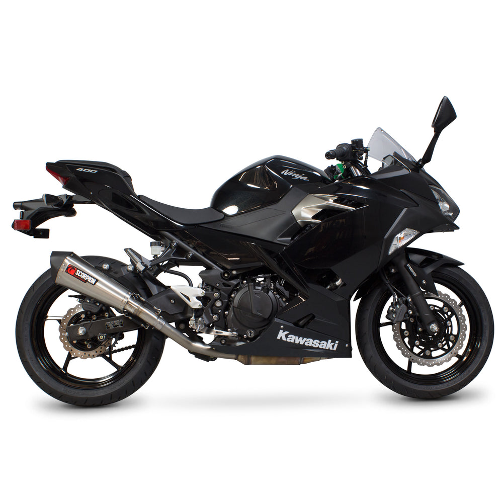 Scorpion Serket Taper Stainless Steel Exhaust For Kawasaki Ninja 400 2018-2024