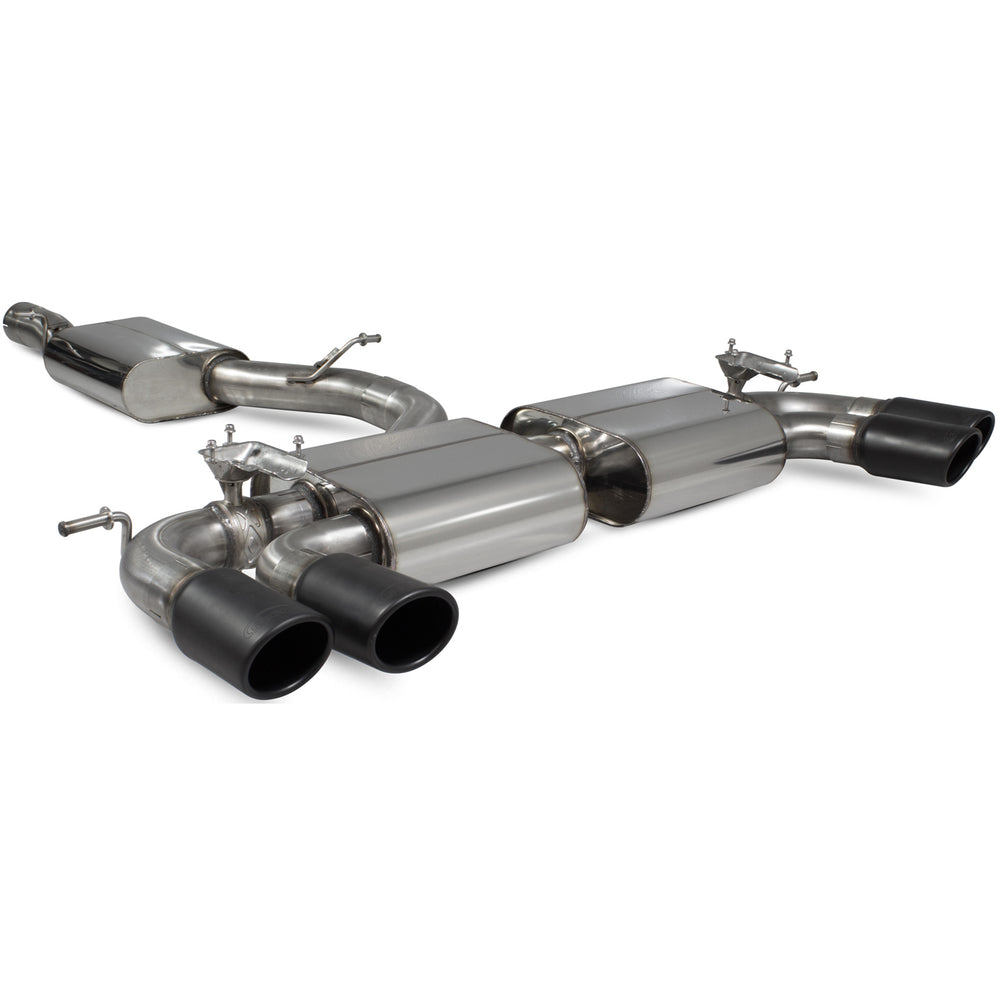Scorpion Car Exhaust Cat-Back System Resonated Electronic Valved Black Ceramic Monaco - VW Golf R MK7.5 2017-2020