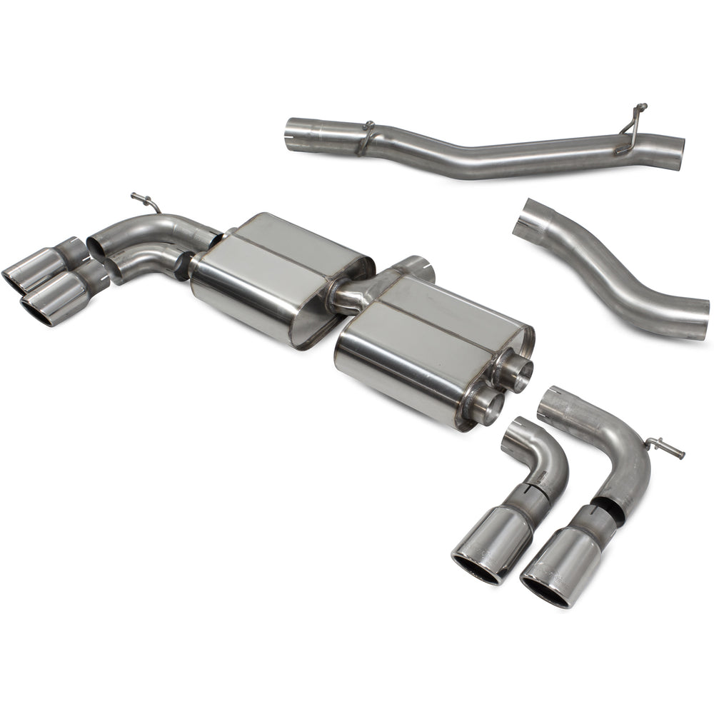 Scorpion Car Exhaust Cat-Back System Non-Resonated Non-Valved Polished Monaco - VW Golf R MK7.5 17-20