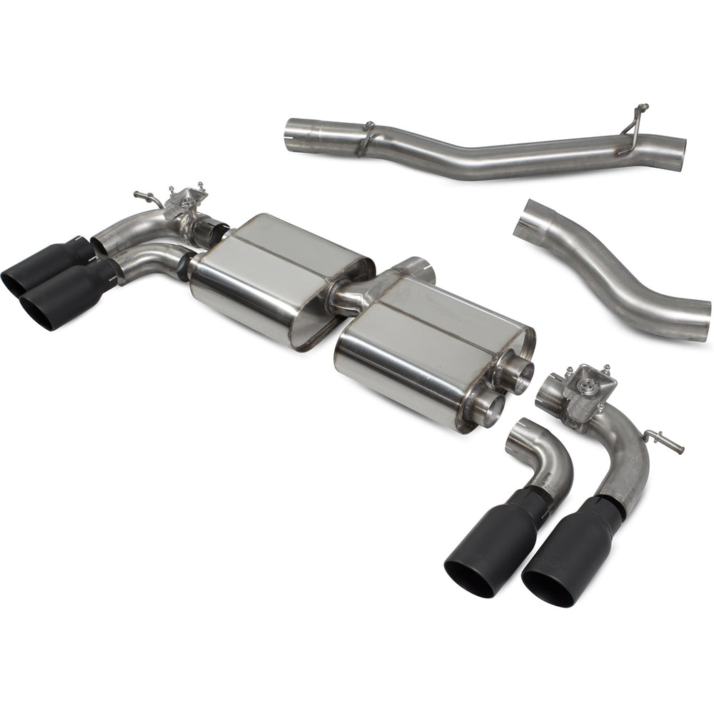 Scorpion Car Exhaust Cat-Back System Non-Resonated Electronic Valved Black Ceramic Daytona - VW Golf R MK7.5 2017 - 2020