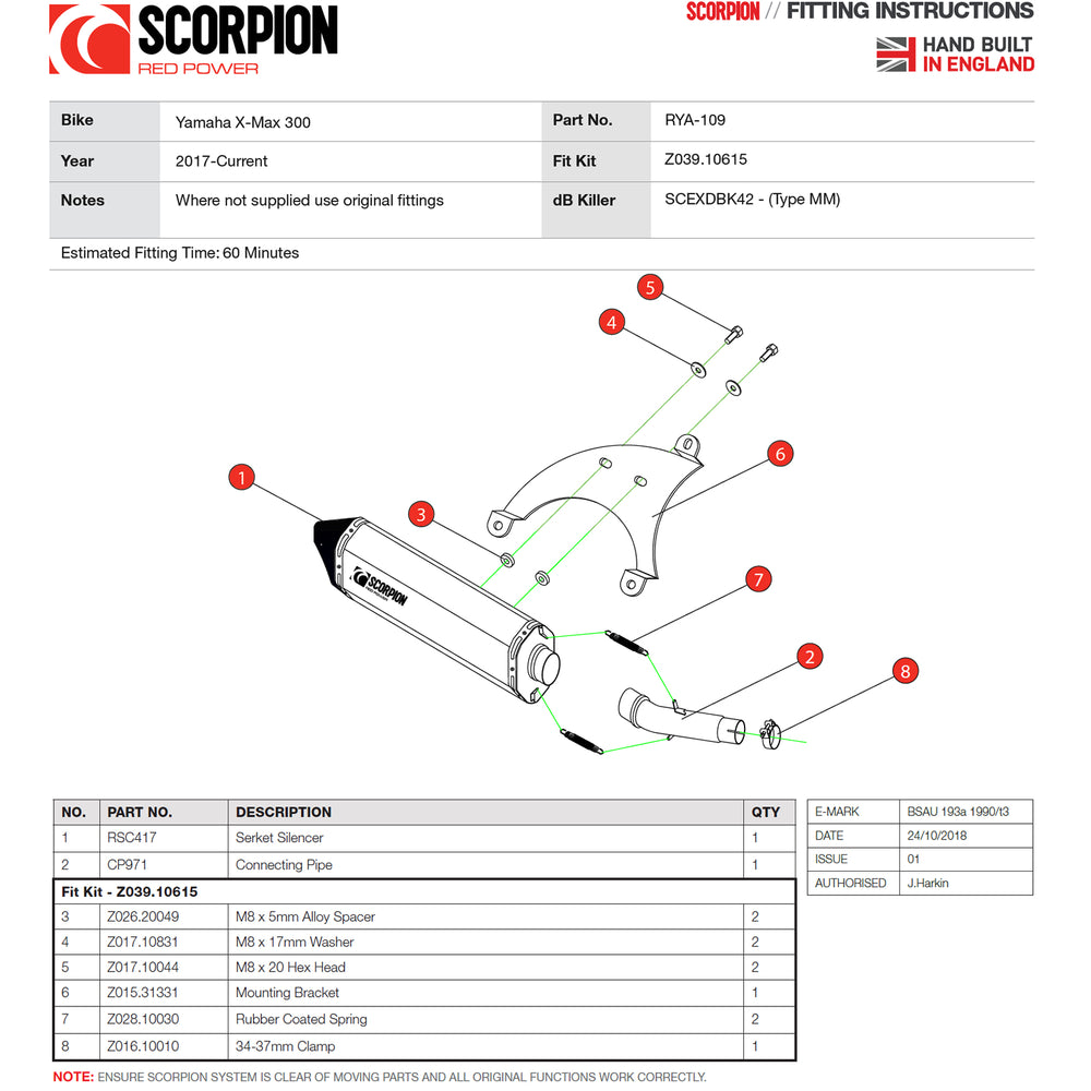 Scorpion Serket Parallel Black Exhaust-Yamaha XMAX 300 2017-2020