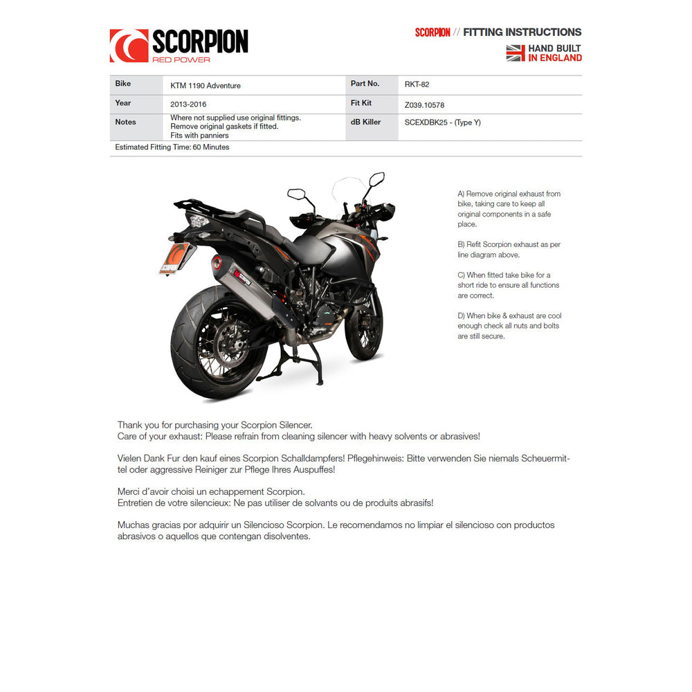 Scorpion Serket Parallel Black Ceramic Exhaust For KTM 1190 Adventure 2013-2016