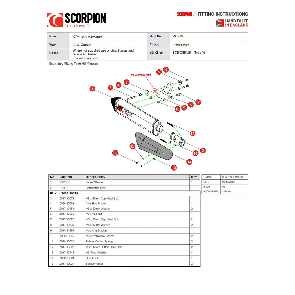 Scorpion Serket Black Ceramic Exhaust For KTM 1090 Adventure 2017-2020