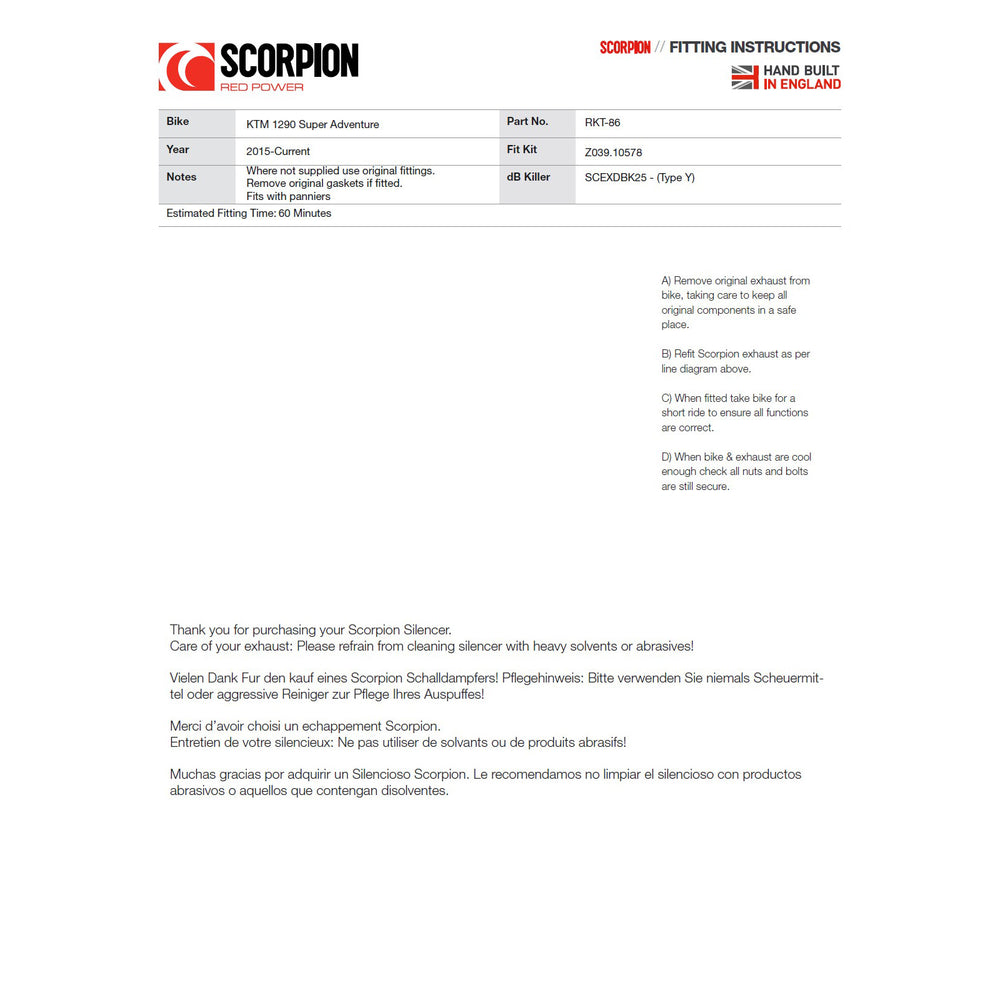 Scorpion Serket Stainless Exhaust For KTM 1290 Super Adventure 2015-2020