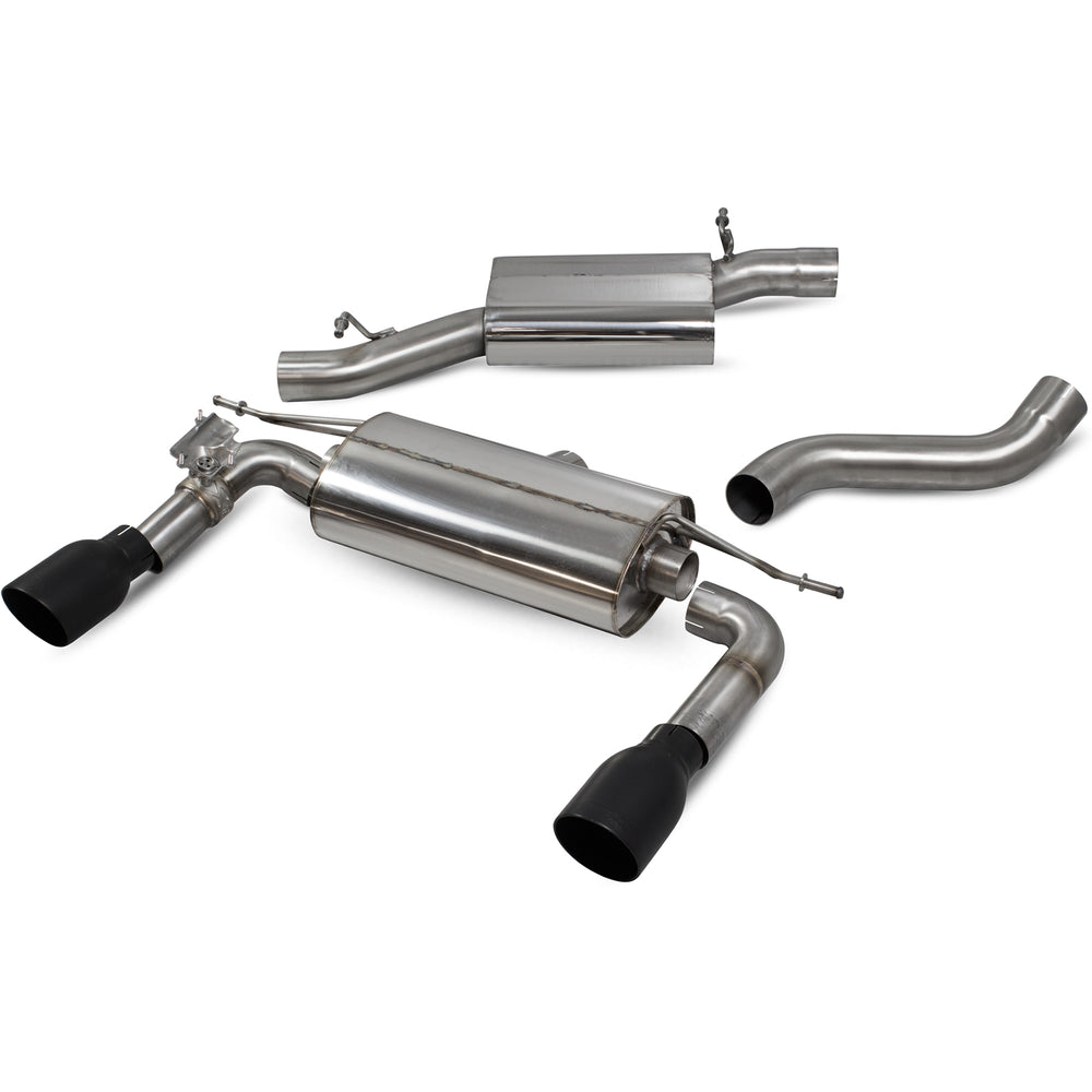 Scorpion Car Exhaust Cat-Back System (Resonated) (Valved) Daytona Black - Audi TT MK3 2.0 TFSI Quattro 2014 - 2019