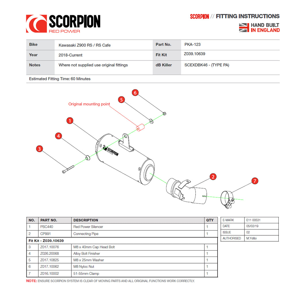 Scorpion Red Power Black Ceramic Exhaust - Kawasaki Z900RS 2017 - 2019