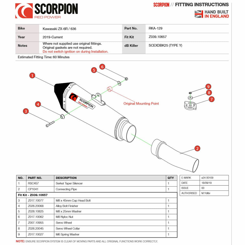 Scorpion Serket Taper Carbon Fibre Exhaust For Kawasaki Ninja ZX-6R 2019-2025