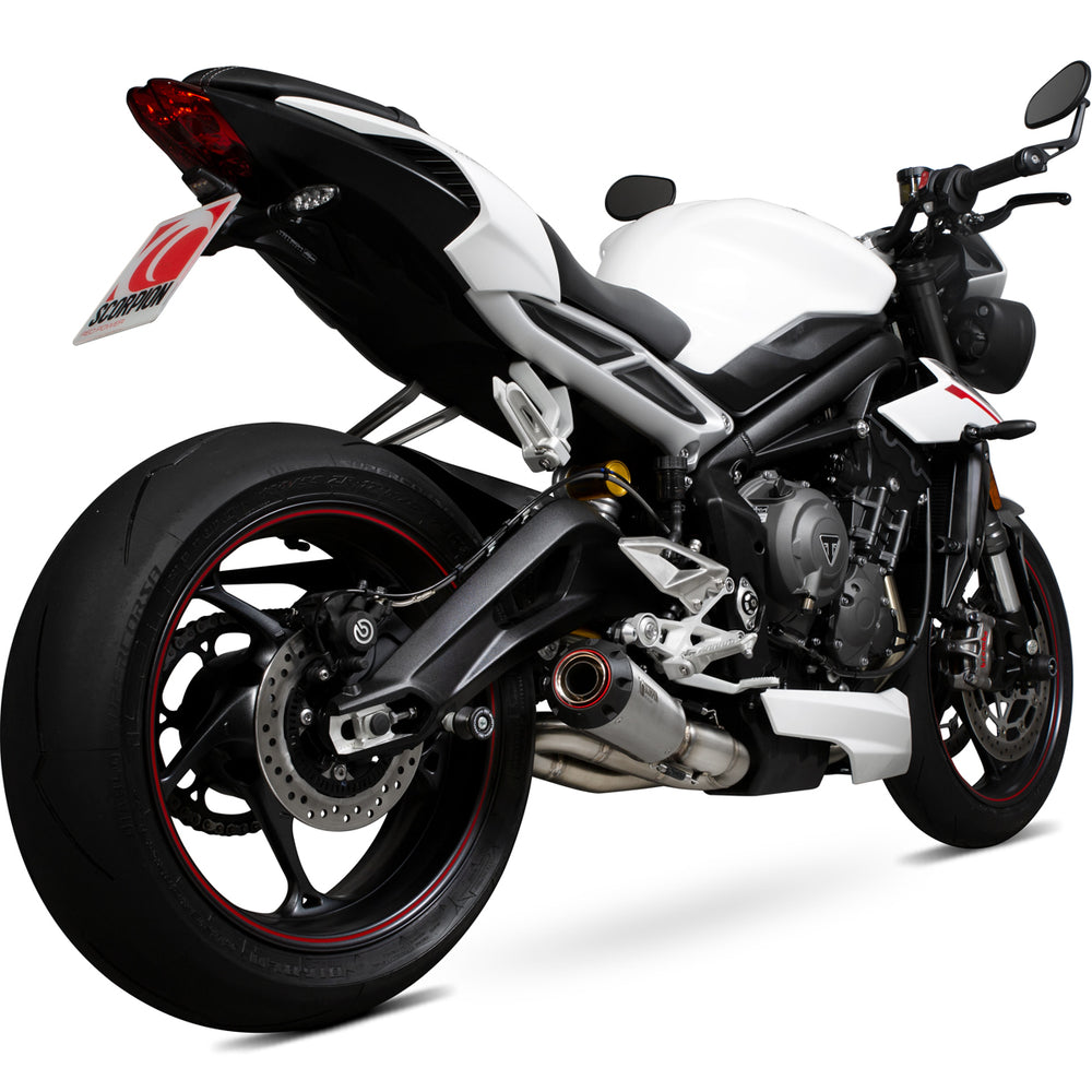 Scorpion Red Power Stainless Steel Exhaust For Triumph Street Triple 765 2017-2019