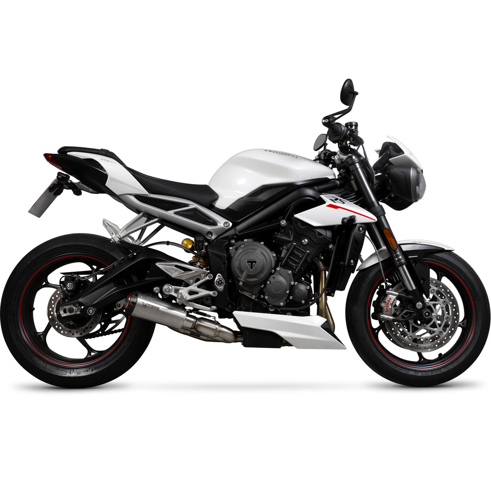Scorpion Red Power Stainless Steel Exhaust For Triumph Street Triple 765 2017-2019