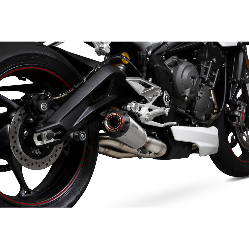 Scorpion Red Power Stainless Steel Exhaust For Triumph Street Triple 765 2017-2019