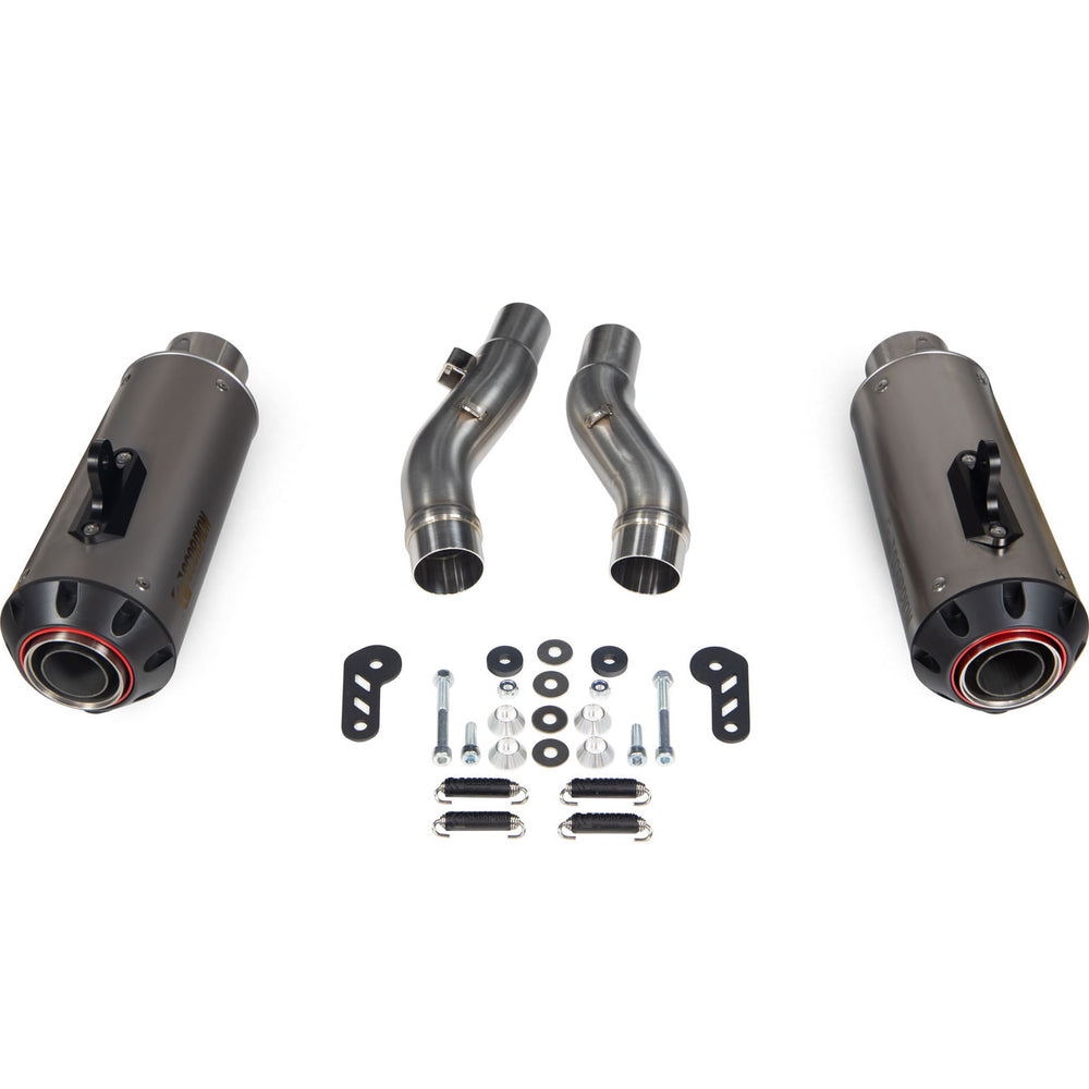 Scorpion Red Power Satin Titanium Exhaust - Kawasaki Z1000SX Euro 4 2017 - 2019