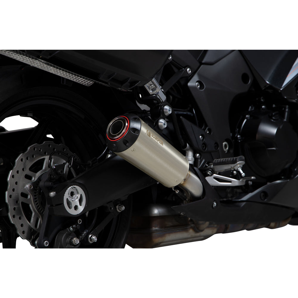Scorpion Red Power Satin Titanium Exhaust - Kawasaki Z1000SX Euro 4 2017 - 2019