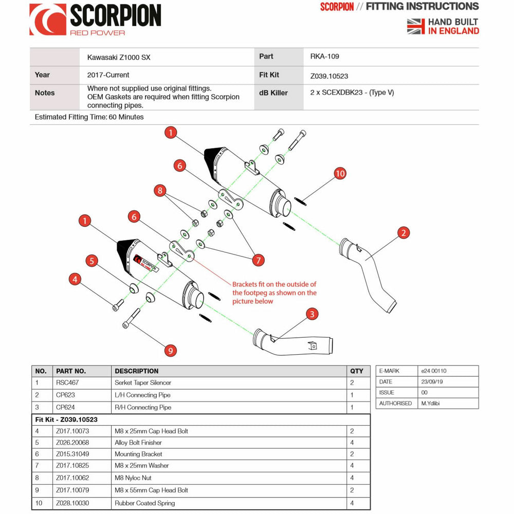 Scorpion Serket Taper Satin Titanium Exhaust For Kawasaki Z1000SX Euro 4 2017-2019