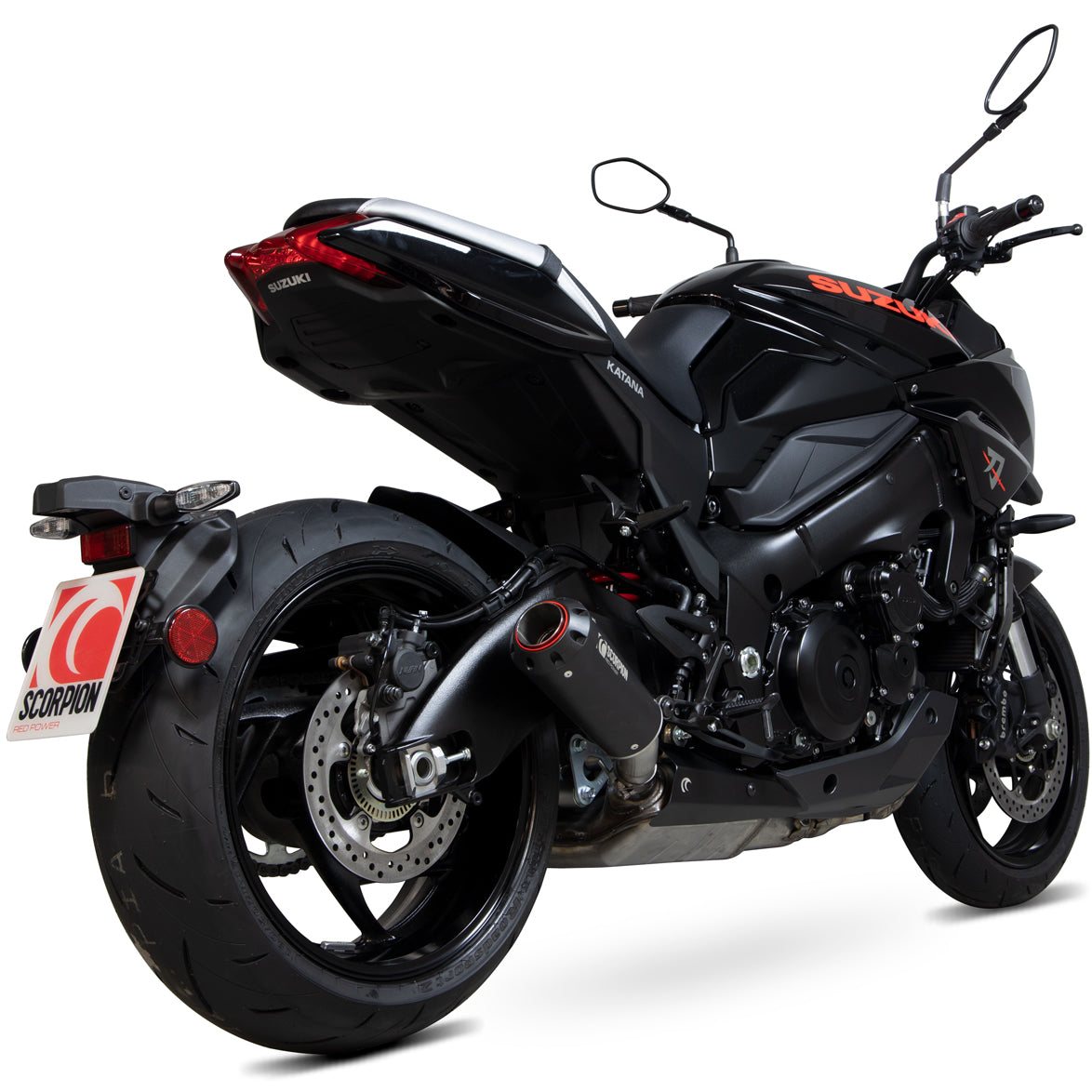Scorpion Red Power Black Ceramic Exhaust For Suzuki GSX-S 1000