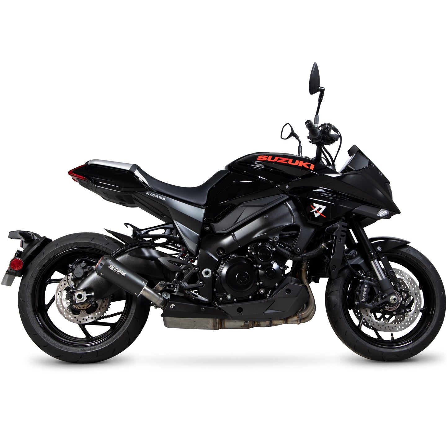 Scorpion Red Power Black Ceramic Exhaust For Suzuki GSX-S 1000