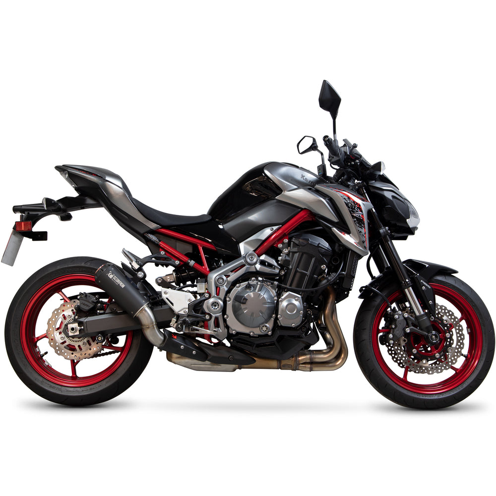 Scorpion Red Power Black Ceramic Exhaust - Kawasaki Z900 / Z900 A2 2017 - 2019