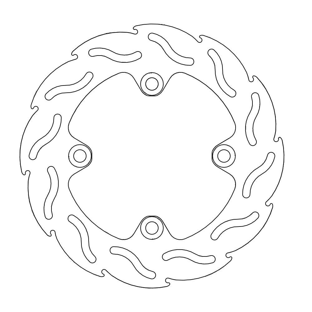 Moto Master Flame Series Rear Brake Disc - Kawasaki ER-6F 650 2006-2016