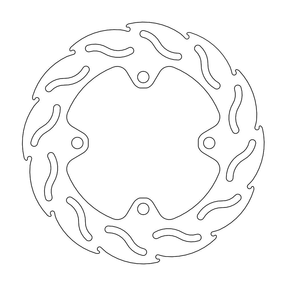 Moto Master Flame Series Rear Brake Disc - Kawasaki ZX-6 R 636 2013-2020