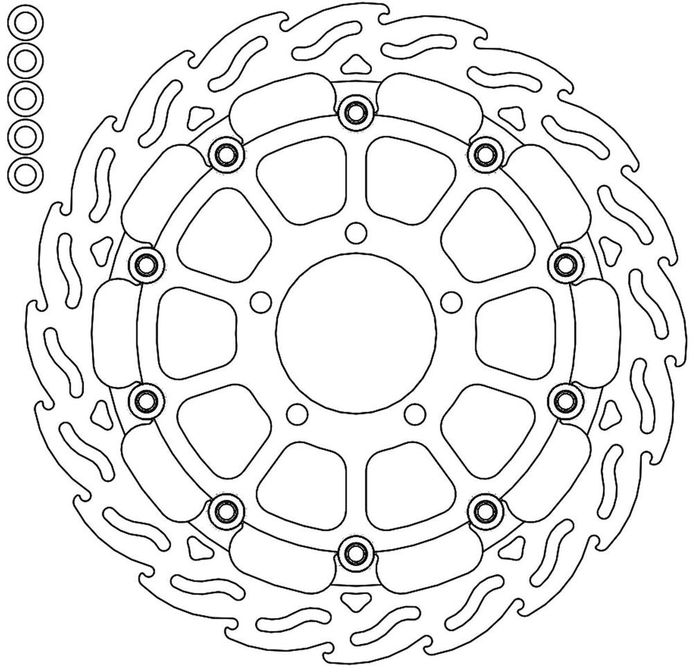Moto Master Flame Series Floating Front Right Brake Disc - Kawasaki ZX-10 R 1000 Ninja 2017-2024