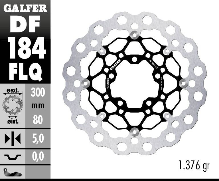 Galfer Cubiq Floating Front Brake Disc - Kawasaki KLE 650 2007-2024