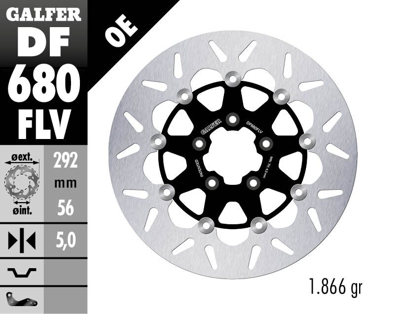 Galfer Floating Round Front Brake Disc - Harley Davidson XLH 883 2000-2003