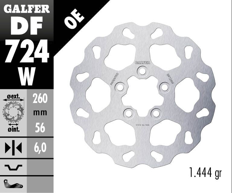 Galfer Wave Rear Brake Disc - Harley Davidson XR1200 X 2011-2013