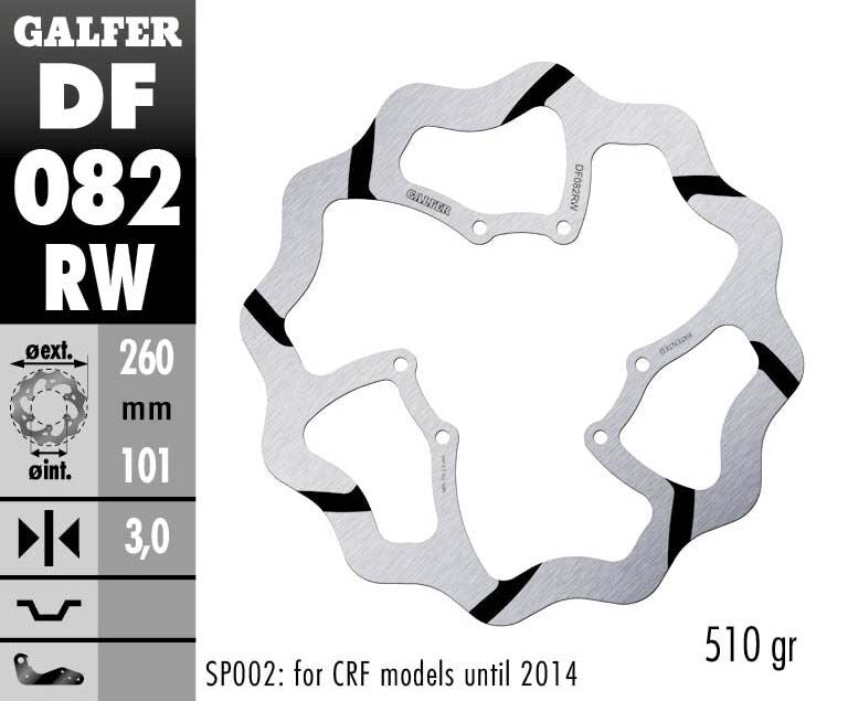 Galfer Oversize Wave Front Brake Disc - Honda CRF450R 2002-2022