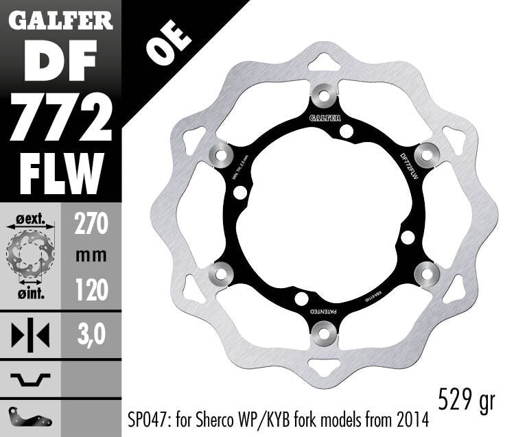 Galfer Floating Wave Grooved Front Brake Disc - Sherco SE-R 300 2014