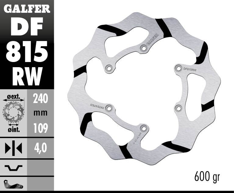 Galfer Fixed Wave Grooved Rear Brake Disc - Beta X-Trainer 300 LC 2015-2023