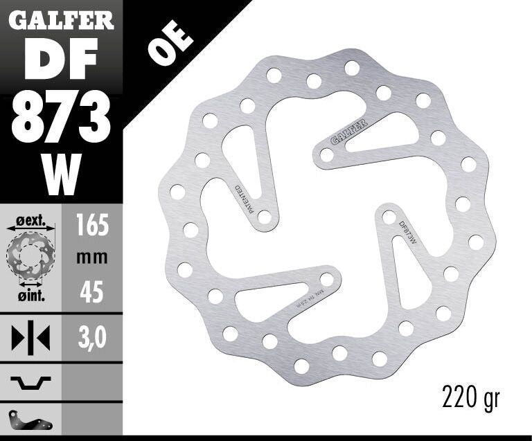 Galfer Wave Rear Brake Disc - Husqvarna TC65 2017-2023
