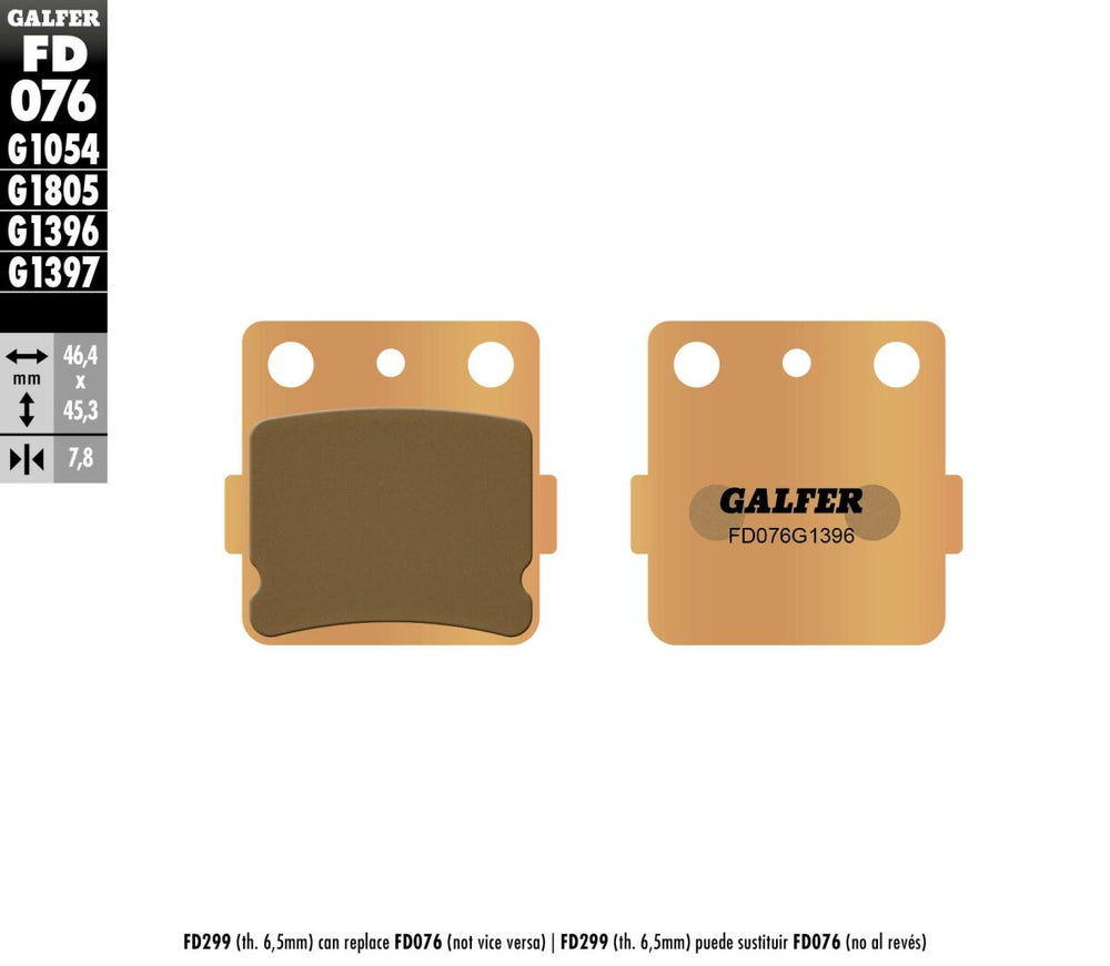 Galfer HH Sintered Rear Brake Pads - Yamaha YFS200SE 2006