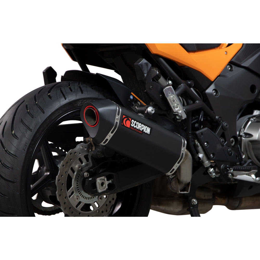 Scorpion Serket Parallel Black Ceramic Exhaust For Kawasaki Versys 1000 2019-2025