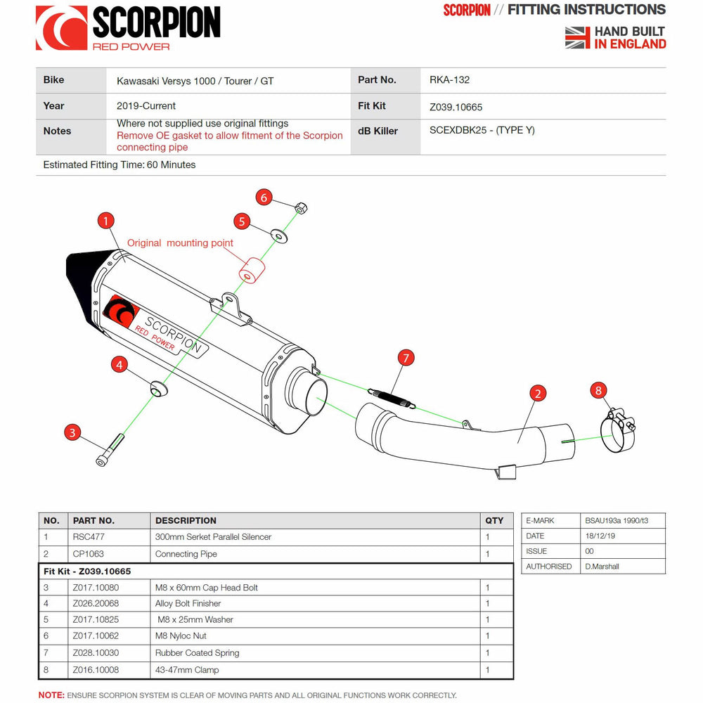 Scorpion Serket Parallel Satin Titanium Exhaust For Kawasaki Versys 1000 2019-2025