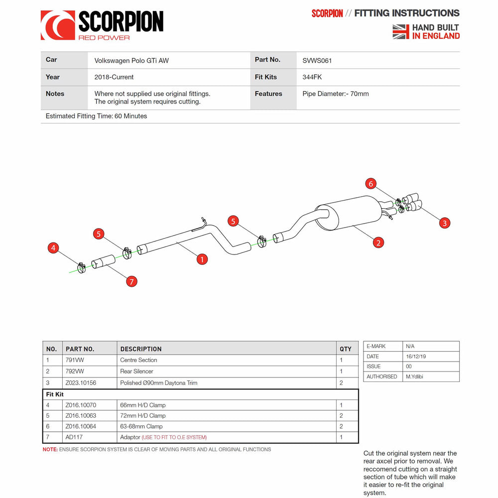 Scorpion Exhaust GPF-Back Non-Resonated Polished Twin Daytona - Volkswagen Polo GTI 2.0 TSI 2019 - 2021