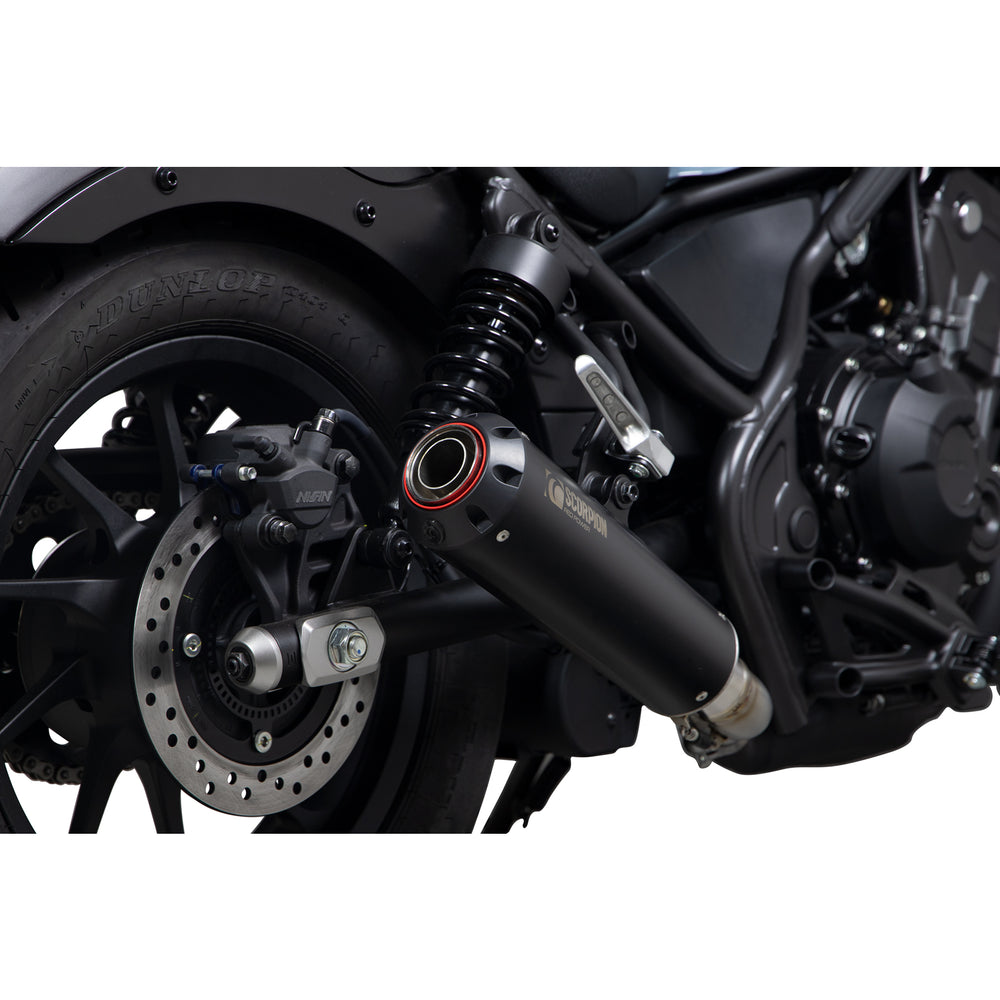 Scorpion Red Power Black Ceramic Exhaust - Honda CMX 500 Rebel 2017 - 2019