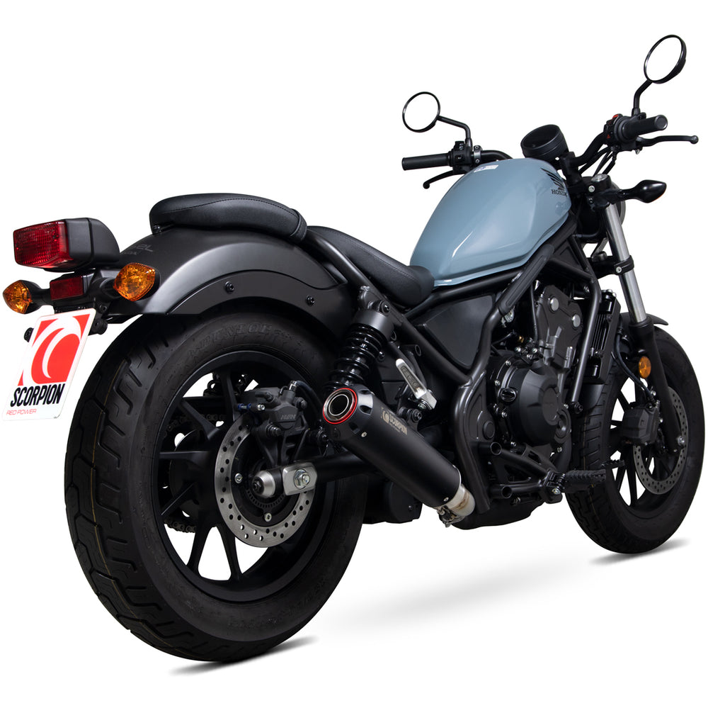 Scorpion Red Power Black Ceramic Exhaust - Honda CMX 500 Rebel 2017 - 2019