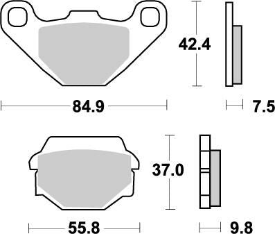 Moto Master Nitro Rear Brake Pads - Kawasaki KLR650 1989-2003