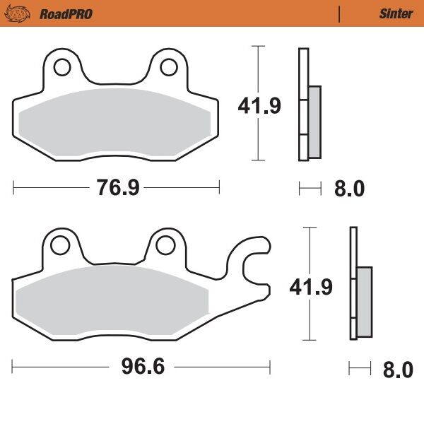 Moto Master Roadpro Sinder Front Brake Pads - Yamaha YBR 250 2011-2012
