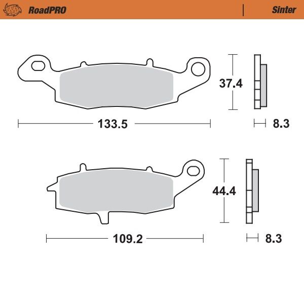 Moto Master Roadpro Sinder Rear Brake Pads - Kawasaki ZR-7S 2001-2004