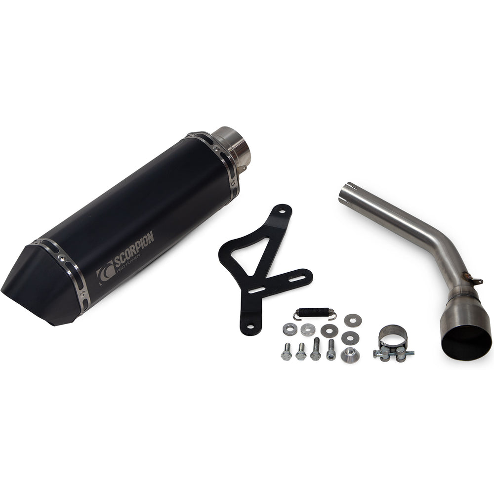 Scorpion Serket Parallel Black Ceramic Oval Exhaust - Vespa GTS300 HPE Half System 2019 - 2020