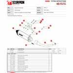 Scorpion Serket Parallel Black Ceramic Oval Exhaust - Vespa GTS300 HPE Half System 2019 - 2020