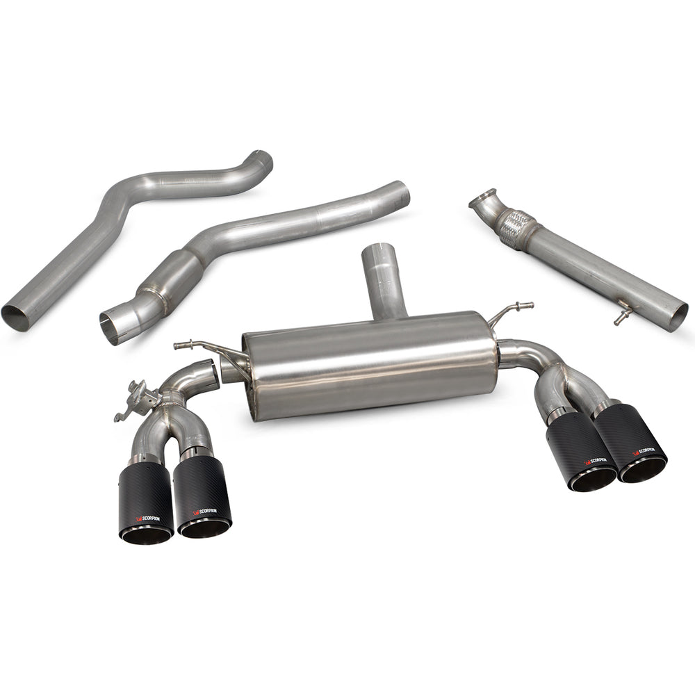 Scorpion Car Exhaust Cat-Back System (Resonated) (Electronic Valves) Carbon Fibre Ascari - BMW M2 F87 2016 - 2018