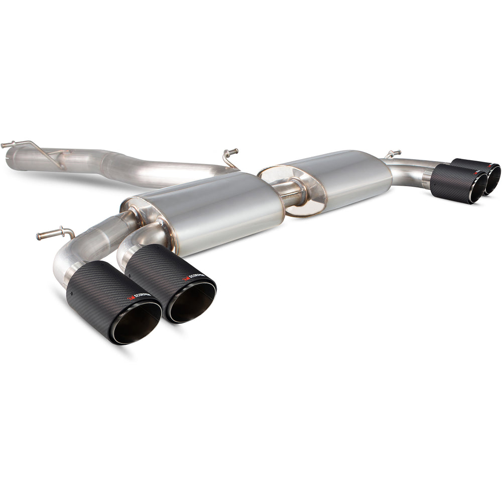 Scorpion Car Exhaust Cat-Back System (Non-Resonated) Carbon Ascari - Audi S3 2.0T 8V Door & Sportback 2013 - 2016