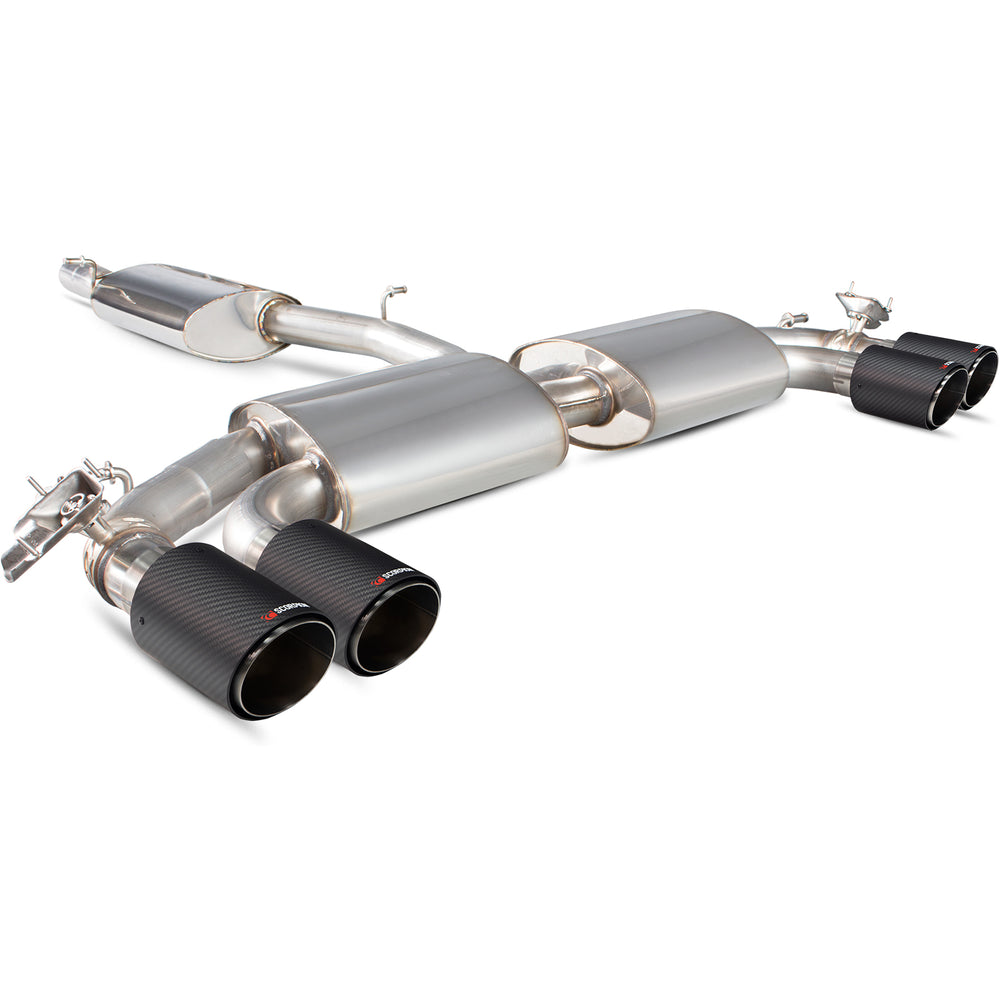 Scorpion Car Exhaust Cat-Back System (Non-Resonated) Carbon Ascari - Audi S3 2.0T 8V Door & Sportback 2013 - 2016
