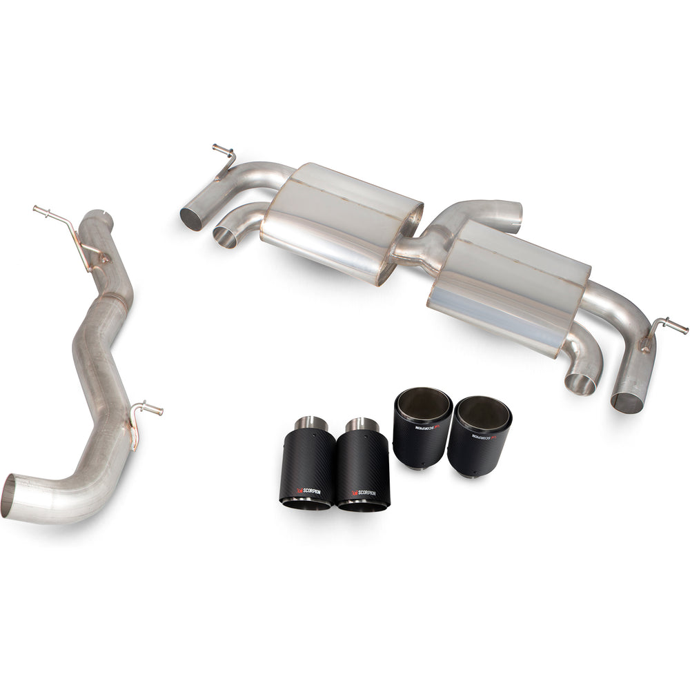 Scorpion Car Exhaust Cat-Back System (Non-Resonated) (Non-Valved) Carbon Ascari - VW Golf MK7 R 2014 - 2016