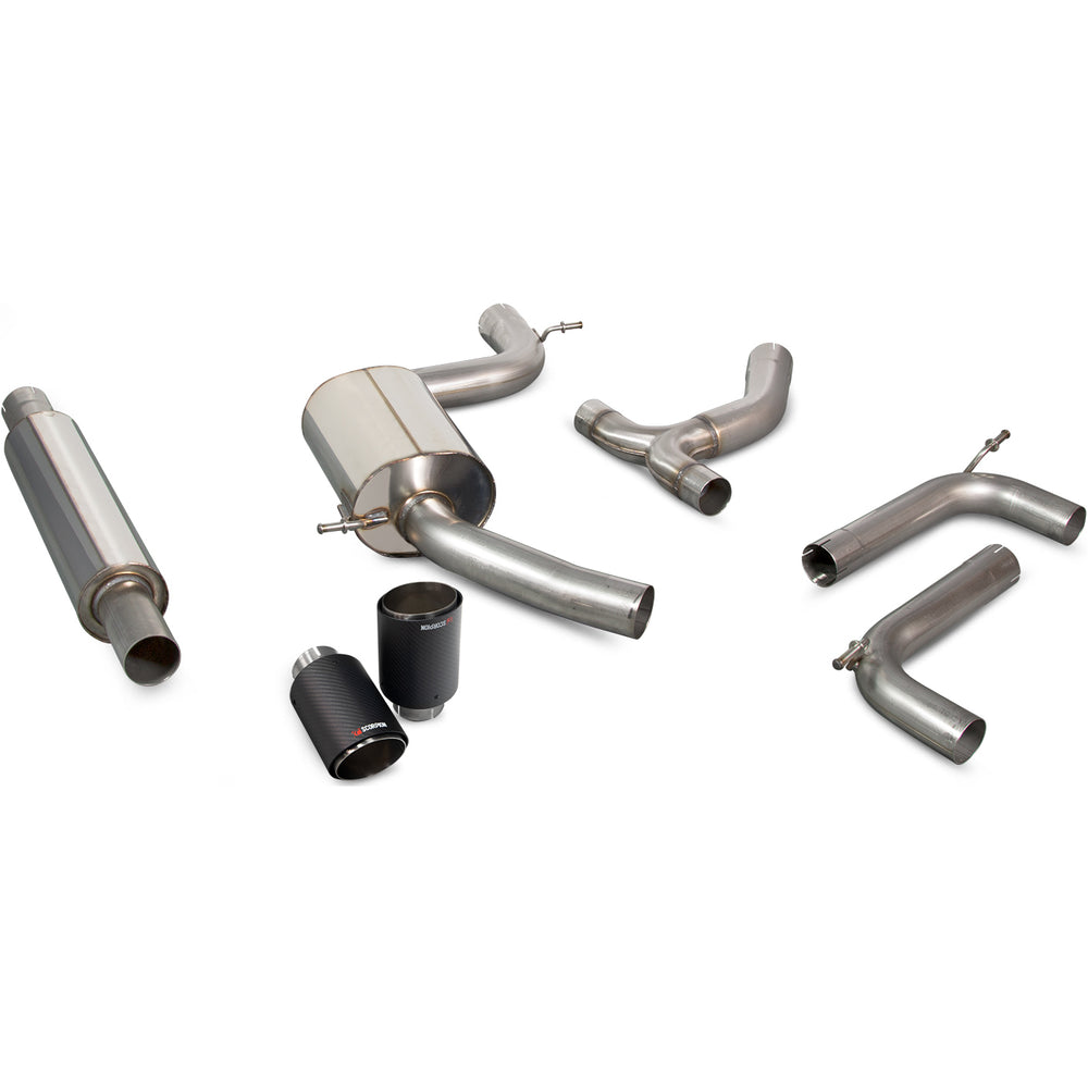 Scorpion Exhaust Cat-Back System (Resonated) Carbon Ascari - Volkswagen Golf MK7.5 Gti (Non-GPF) 2017 - 2018